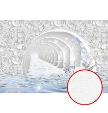 Фреска Ortograf 3D 33124 Фактура бархат FX Флизелин (4x2,7) Белый/Голубой, Абстракция