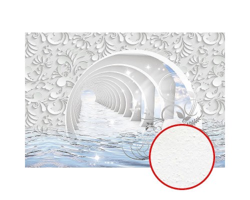 Фреска Ortograf 3D 33124 Фактура бархат FX Флизелин (4x2,7) Белый/Голубой, Абстракция