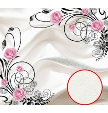 Фреска Ortograf 3D 30743 Фактура флок FLK Флизелин (3x2,7) Белый/Розовый/Черный, Цветы/Абстракция