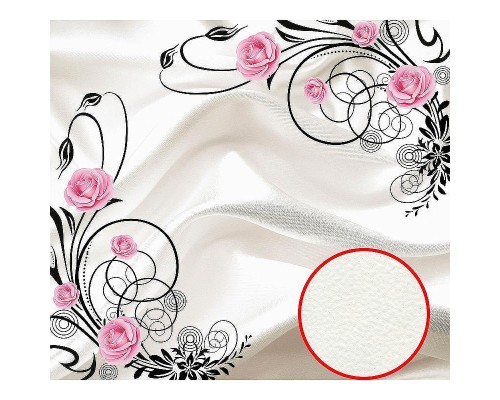 Фреска Ortograf 3D 30743 Фактура флок FLK Флизелин (3x2,7) Белый/Розовый/Черный, Цветы/Абстракция