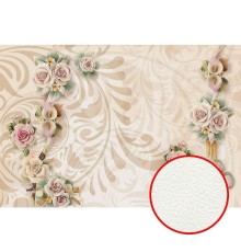 Фреска Ortograf 3D 30744 Фактура флок FLK Флизелин (4x2,7) Бежевый, Цветы/Абстракция