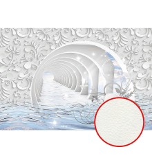 Фреска Ortograf 3D 33124 Фактура флок FLK Флизелин (4x2,7) Белый/Голубой, Абстракция