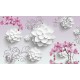 Фреска Ortograf 3D 33082 Фактура бархат FX Флизелин (4,5x2,7) Сиреневый/Белый/Розовый, Цветы/Абстракция