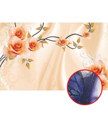 Фреска Ortograf 3D 33215 Фактура бархат серебро FX-S Флизелин (4,3x2,7) Розовый, Цветы