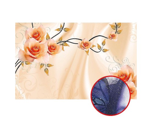 Фреска Ortograf 3D 33215 Фактура бархат серебро FX-S Флизелин (4,3x2,7) Розовый, Цветы