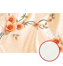 Фреска Ortograf 3D 33215 Фактура флок FLK Флизелин (4,3x2,7) Розовый, Цветы