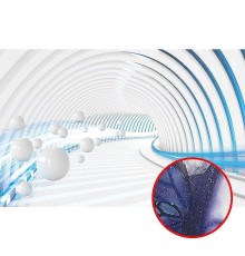 Фреска Ortograf 3D 21067 Фактура бархат серебро FX-S Флизелин (4,2x2,7) Белый/Голубой, Абстракция