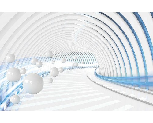 Фреска Ortograf 3D 21067 Фактура бархат серебро FX-S Флизелин (4,2x2,7) Белый/Голубой, Абстракция