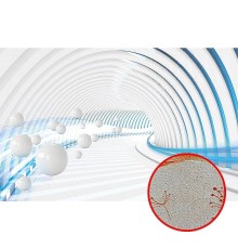 Фреска Ortograf 3D 21067 Фактура бархат золото FX-G Флизелин (4,2x2,7) Белый/Голубой, Абстракция