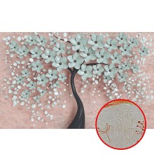 Фреска Ortograf 3D 33093 Фактура бархат золото FX-G Флизелин (4,3x2,7) Розовый/Голубой, Деревья/Абстрация