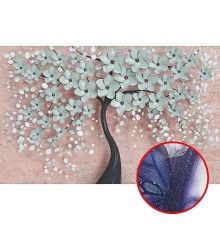 Фреска Ortograf 3D 33093 Фактура бархат серебро FX-S Флизелин (4,3x2,7) Розовый/Голубой, Деревья/Абстрация