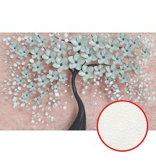 Фреска Ortograf 3D 33093 Фактура флок FLK Флизелин (4,3x2,7) Розовый/Голубой, Деревья/Абстрация