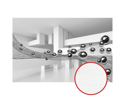 Фреска Ortograf 3D 21068 Фактура бархат FX Флизелин (4,2x2,7) Серый/Белый, Абстракция