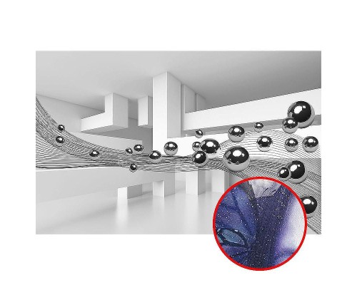 Фреска Ortograf 3D 21068 Фактура бархат серебро FX-S Флизелин (4,2x2,7) Серый/Белый, Абстракция