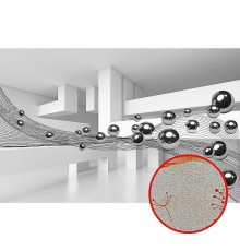 Фреска Ortograf 3D 21068 Фактура бархат золото FX-G Флизелин (4,2x2,7) Серый/Белый, Абстракция