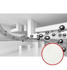 Фреска Ortograf 3D 21068 Фактура флок FLK Флизелин (4,2x2,7) Серый/Белый, Абстракция