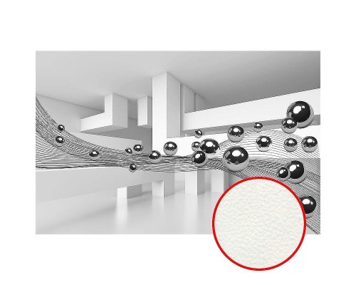 Фреска Ortograf 3D 21068 Фактура флок FLK Флизелин (4,2x2,7) Серый/Белый, Абстракция