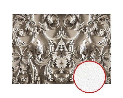 Фреска Ortograf 3D 33216 Фактура бархат FX Флизелин (3,8x2,7) Белый/Бежевый, Вензель