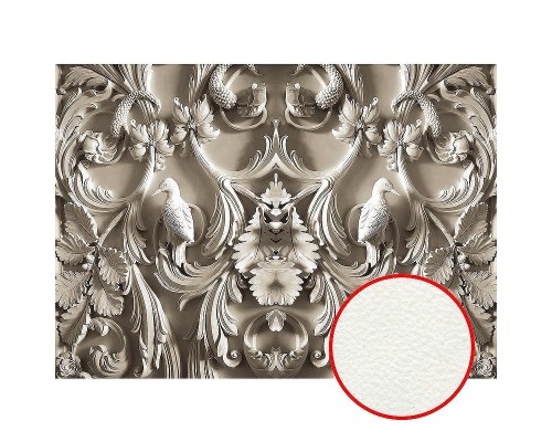 Фреска Ortograf 3D 33216 Фактура флок FLK Флизелин (3,8x2,7) Белый/Бежевый, Вензель