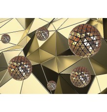 Фреска Ortograf 3D 33262 Фактура бархат серебро FX-S Флизелин (3,8x2,7) Золото, Абстракция