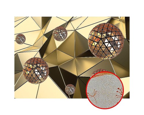 Фреска Ortograf 3D 33262 Фактура бархат золото FX-G Флизелин (3,8x2,7) Золото, Абстракция