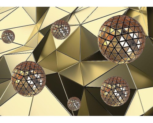 Фреска Ortograf 3D 33262 Фактура бархат золото FX-G Флизелин (3,8x2,7) Золото, Абстракция