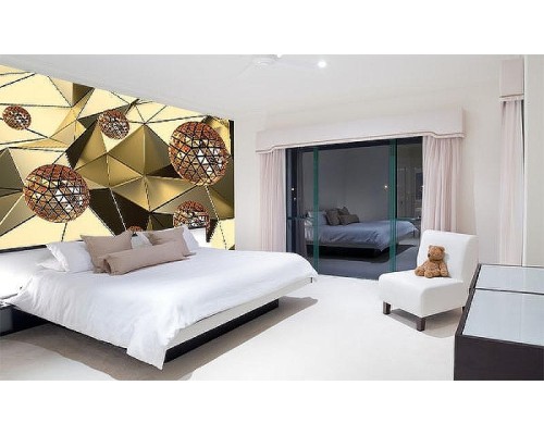 Фреска Ortograf 3D 33262 Фактура бархат золото FX-G Флизелин (3,8x2,7) Золото, Абстракция