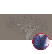 Фреска Ortograf 3D 33217 Фактура бархат серебро FX-S Флизелин (5,3x2,7) Серый, Деревья/Абстракция