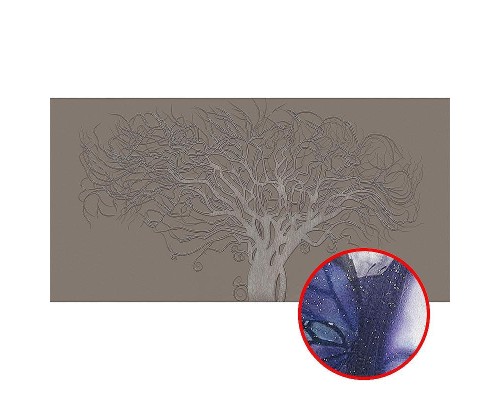 Фреска Ortograf 3D 33217 Фактура бархат серебро FX-S Флизелин (5,3x2,7) Серый, Деревья/Абстракция