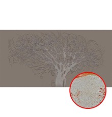 Фреска Ortograf 3D 33217 Фактура бархат золото FX-G Флизелин (5,3x2,7) Серый, Деревья/Абстракция