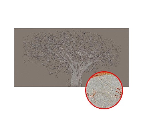 Фреска Ortograf 3D 33217 Фактура бархат золото FX-G Флизелин (5,3x2,7) Серый, Деревья/Абстракция