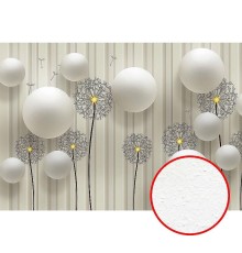 Фреска Ortograf 3D 33127 Фактура бархат FX Флизелин (3,9x2,7) Белый, Цветы/Абстракция