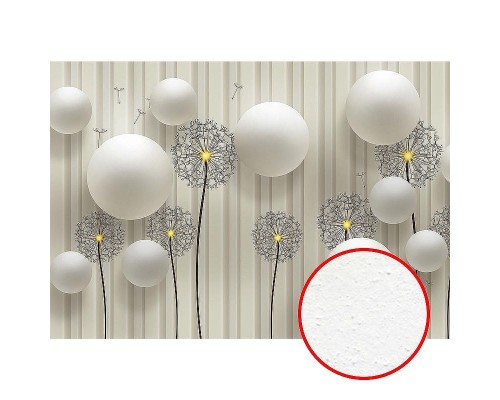 Фреска Ortograf 3D 33127 Фактура бархат FX Флизелин (3,9x2,7) Белый, Цветы/Абстракция