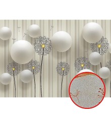 Фреска Ortograf 3D 33127 Фактура бархат золото FX-G Флизелин (3,9x2,7) Белый, Цветы/Абстракция