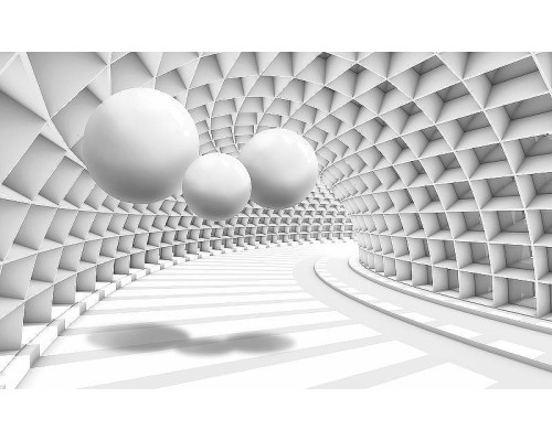 Фреска Ortograf 3D 33483 Фактура бархат FX Флизелин (4,4x2,7) Белый/Серый, Абстракция