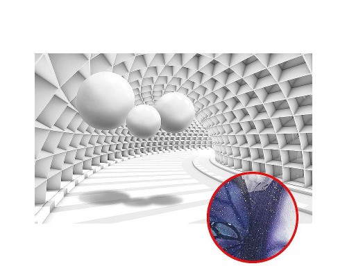 Фреска Ortograf 3D 33483 Фактура бархат серебро FX-S Флизелин (4,4x2,7) Белый/Серый, Абстракция