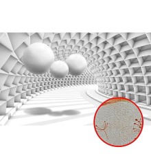 Фреска Ortograf 3D 33483 Фактура бархат золото FX-G Флизелин (4,4x2,7) Белый/Серый, Абстракция