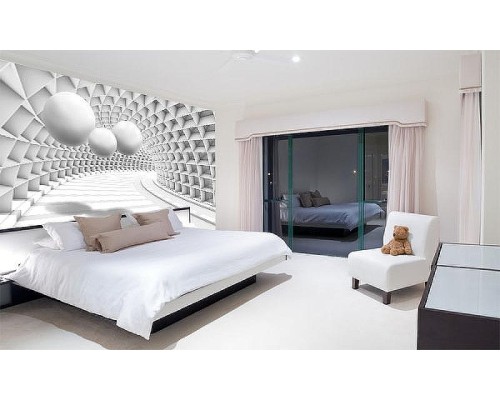 Фреска Ortograf 3D 33483 Фактура бархат золото FX-G Флизелин (4,4x2,7) Белый/Серый, Абстракция