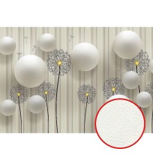 Фреска Ortograf 3D 33127 Фактура флок FLK Флизелин (3,9x2,7) Белый, Цветы/Абстракция