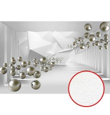 Фреска Ortograf 3D 33207 Фактура бархат FX Флизелин (4,1x2,7) Белый/Серебряный, Абстракция