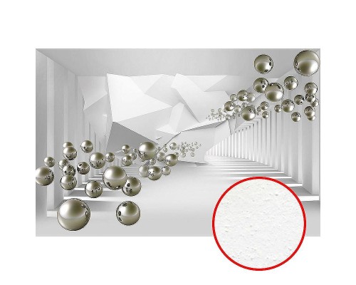 Фреска Ortograf 3D 33207 Фактура бархат FX Флизелин (4,1x2,7) Белый/Серебряный, Абстракция