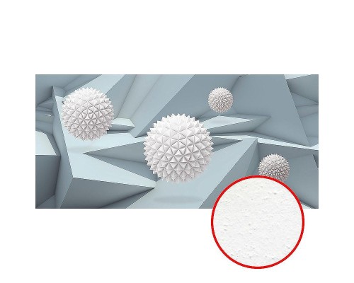 Фреска Ortograf 3D 33257 Фактура бархат FX Флизелин (5,7x2,7) Серый/Белый, Абстракция