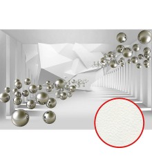 Фреска Ortograf 3D 33207 Фактура флок FLK Флизелин (4,1x2,7) Белый/Серебряный, Абстракция