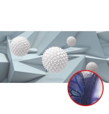 Фреска Ortograf 3D 33257 Фактура бархат серебро FX-S Флизелин (5,7x2,7) Серый/Белый, Абстракция