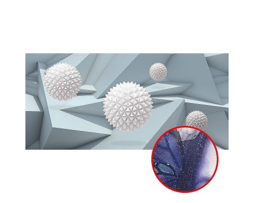 Фреска Ortograf 3D 33257 Фактура бархат серебро FX-S Флизелин (5,7x2,7) Серый/Белый, Абстракция