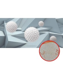 Фреска Ortograf 3D 33257 Фактура бархат золото FX-G Флизелин (5,7x2,7) Серый/Белый, Абстракция