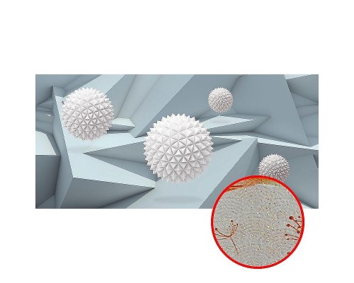 Фреска Ortograf 3D 33257 Фактура бархат золото FX-G Флизелин (5,7x2,7) Серый/Белый, Абстракция
