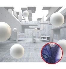 Фреска Ortograf 3D 33259 Фактура бархат серебро FX-S Флизелин (3,2x2,7) Серый/Белый, Абстракция