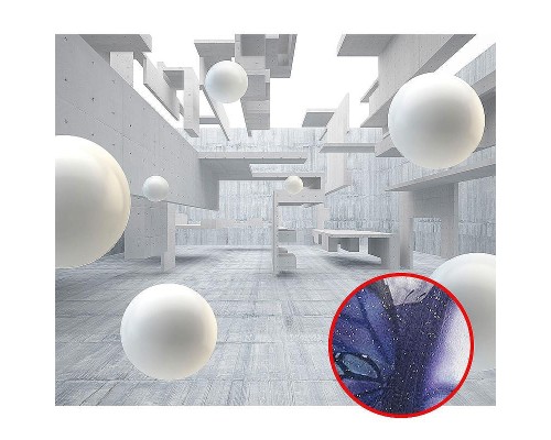 Фреска Ortograf 3D 33259 Фактура бархат серебро FX-S Флизелин (3,2x2,7) Серый/Белый, Абстракция