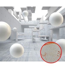 Фреска Ortograf 3D 33259 Фактура бархат золото FX-G Флизелин (3,2x2,7) Серый/Белый, Абстракция